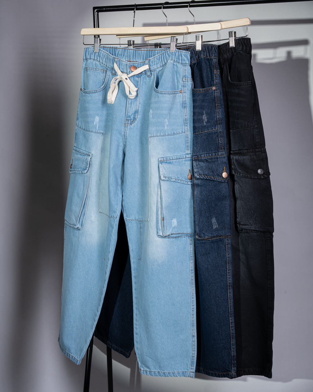 Cargo Jeans Distressed FV012 ( مخزن 122 )