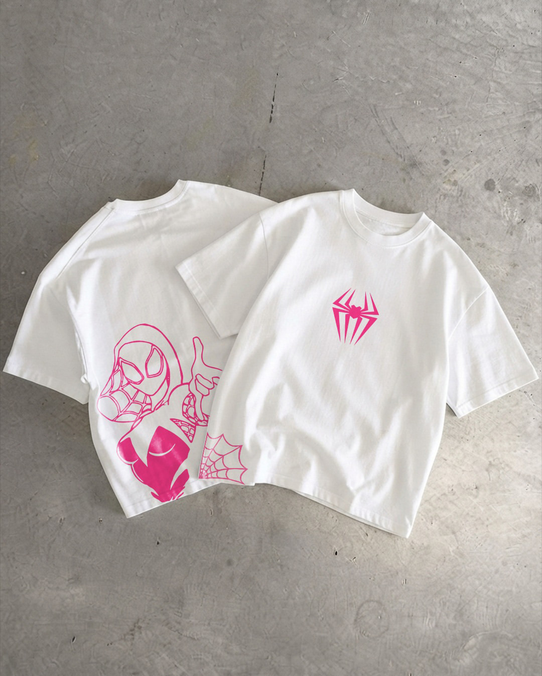 تيشيرت أنترلوك قطن Oversized وردي Spiderman Pink (Unisex)